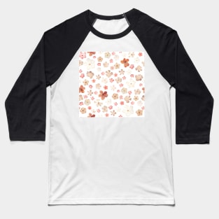 Pressed flowers seamless pattern. Spring dry flowers. Summer floral composition Baseball T-Shirt